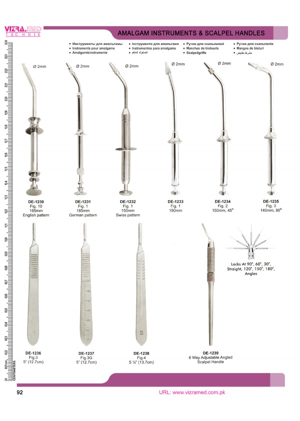 Amalgam Instruments & Scalpel Handles