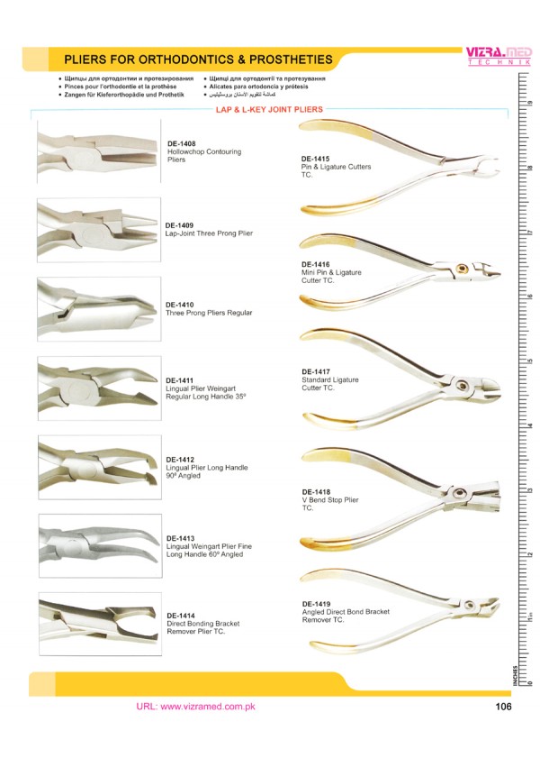 Pliers For Orthodontics & Prostheties
